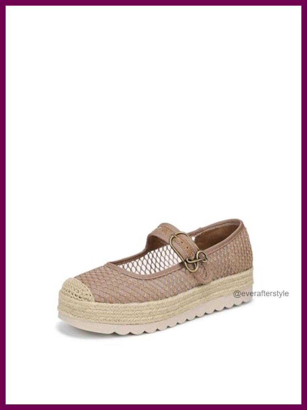 Women's Mary Jane Flats Platform Buckle Almond Toe PU